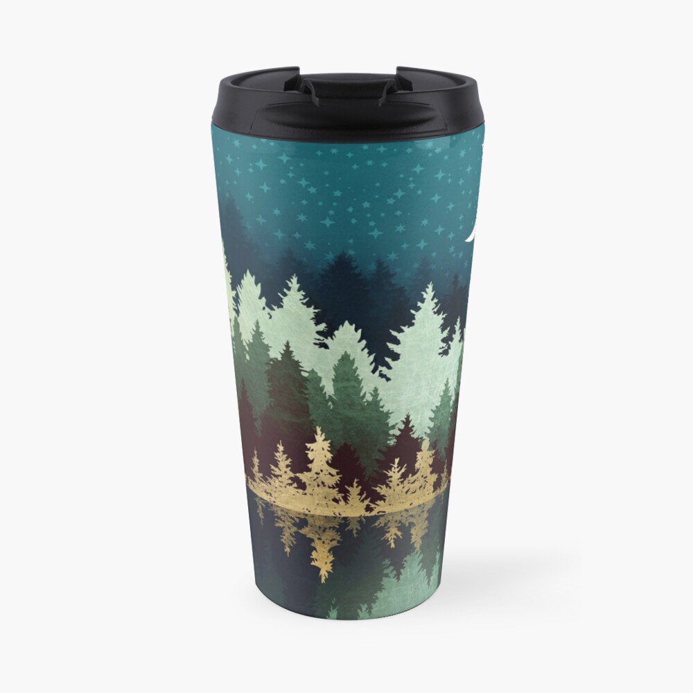Star Forest Reflection Travel Coffee Mug