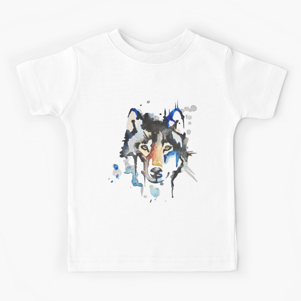 Watercolour Wolf Kids T-Shirt