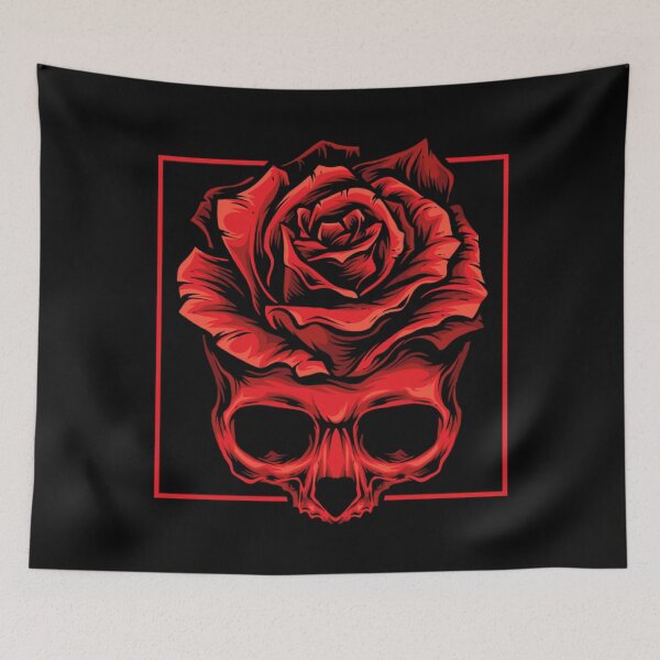 Item preview, Skull Red Rose Tattoo Flowers, bones T-Shit designed and sold by SLV7R.