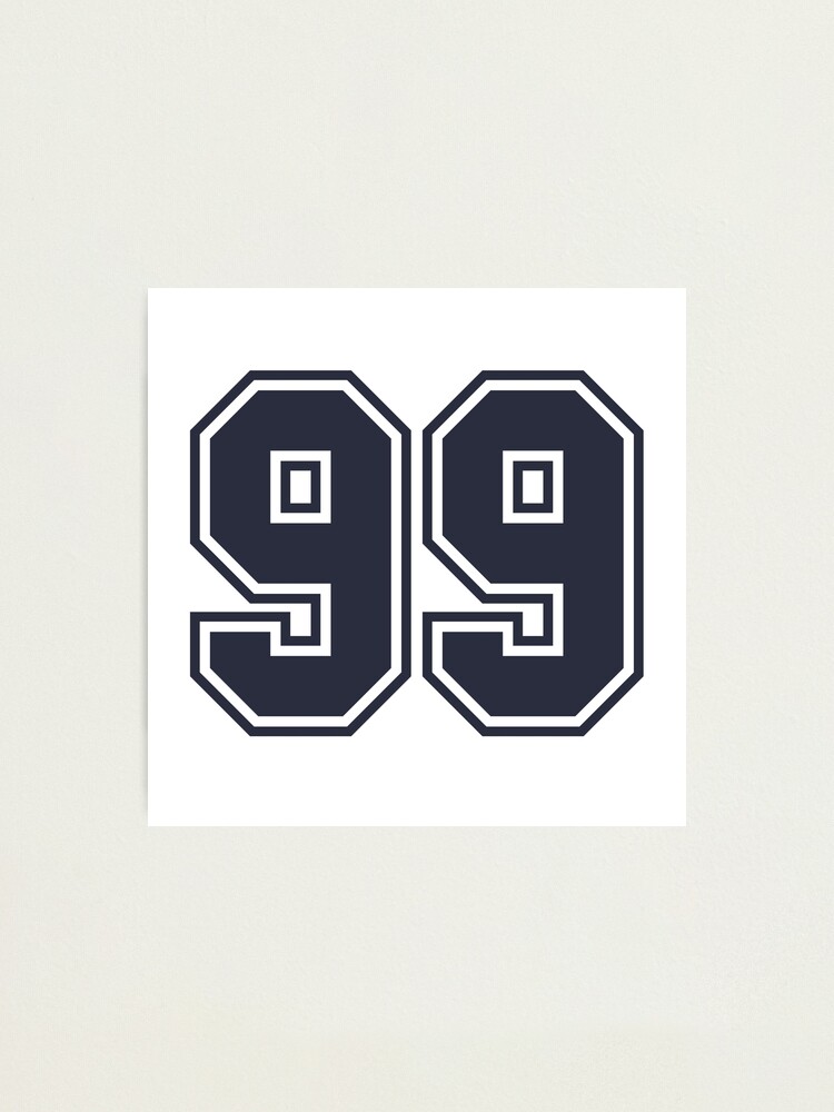 Number 99 Sports Tampa Ninety-Nine Jersey Sticker for Sale by HelloFromAja