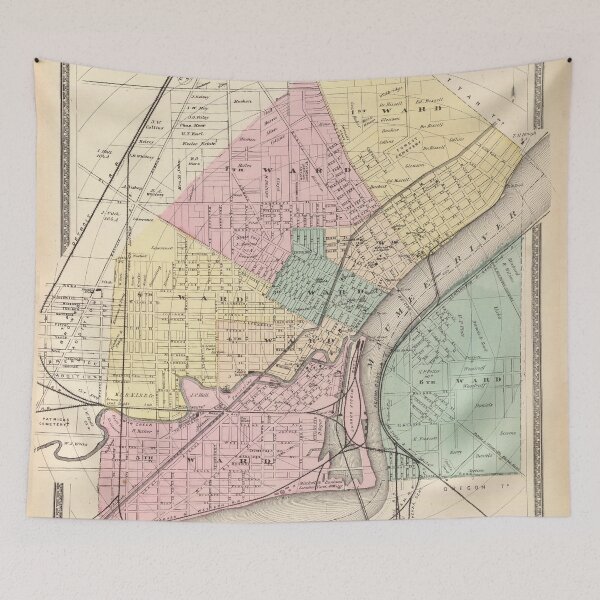 Item preview, Vintage Map of Toledo OH (1872) designed and sold by BravuraMedia.