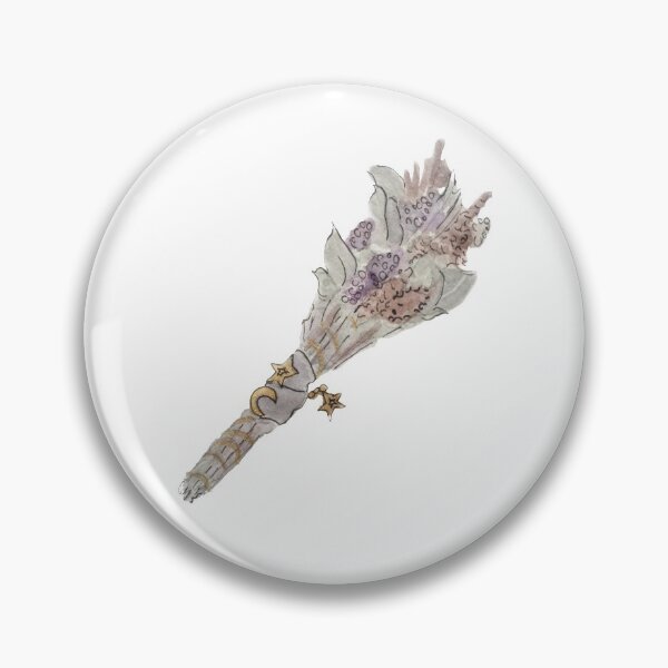 Item preview, Lunar Smudge Sticker with Lavender and Pendants Illustration in Watercolor designed and sold by Regan Ralston.