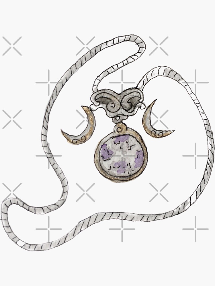 Triple Moon Pendant Necklace Illustration in Watercolor by WitchofWhimsy