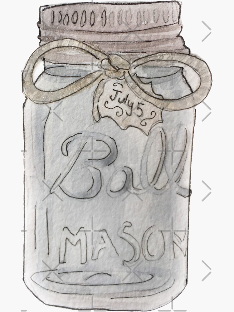 Moon Water in Mason Jar Wrapped in Twine Illustration in Watercolor by WitchofWhimsy