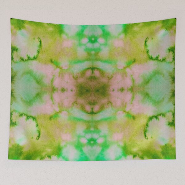 Item preview, Green Pink Monkey Head Batik Fractal Mandala Tie dye pattern V1 designed and sold by blastshmucks.
