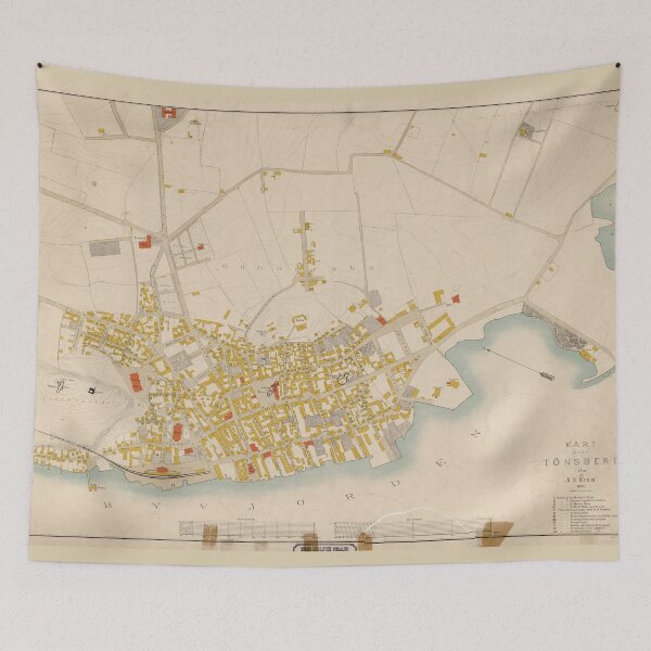 Item preview, Vintage Map of Tonsberg Norway (1883) designed and sold by BravuraMedia.