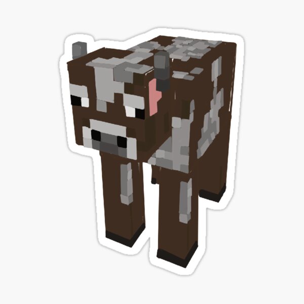 Minecraft Cow Stickers Redbubble - roblox minecraft memes image by pac golden