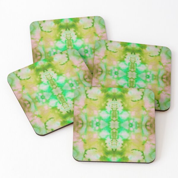 Item preview, Green Pink Yellow Batik Fractal Mandala Tie dye pattern V2 designed and sold by blastshmucks.