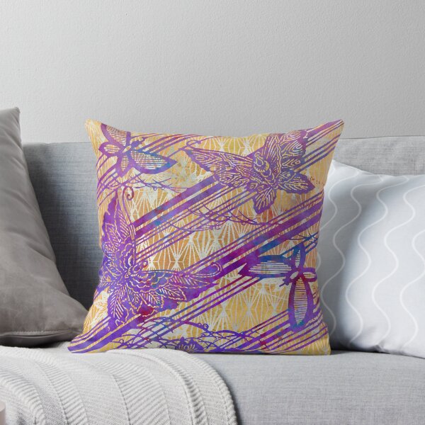 Item preview, Filigree Butterfly Chinoiserie Chic Stencil - Purple Yellow designed and sold by AndreaHelmArt.