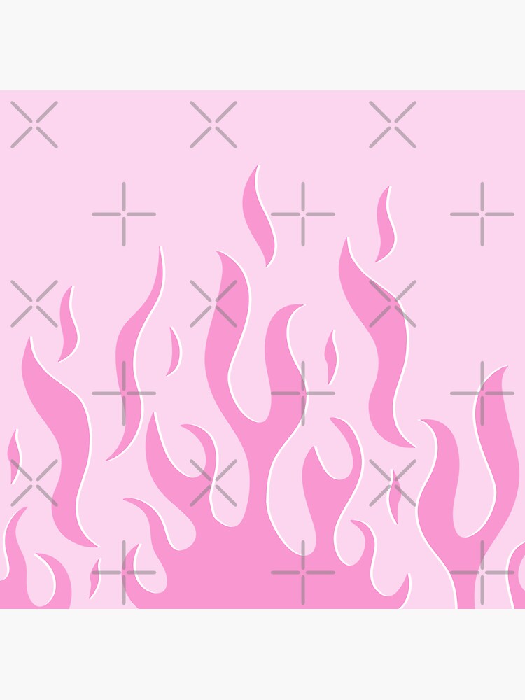 "pink flames " Sticker for Sale by shirasticker Redbubble