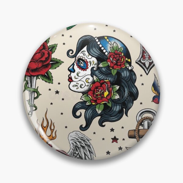 Item preview, Tattoo skull designed and sold by kamikrison.