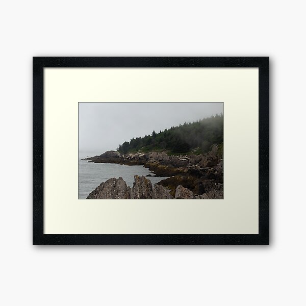 Foggy Coastline Framed Art Print