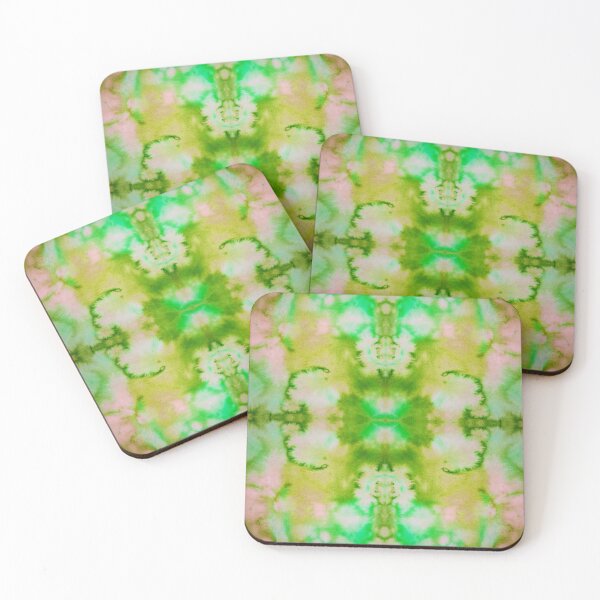 Item preview, Green Pink Yellow Batik Fractal Mandala Tie dye pattern V3 designed and sold by blastshmucks.