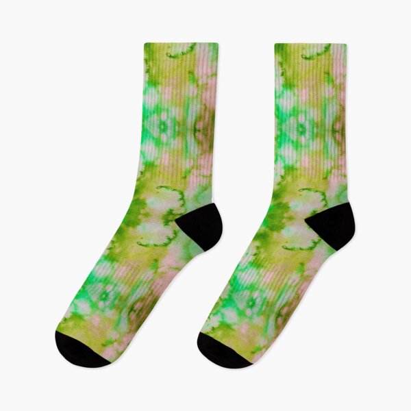 Item preview, Green Pink Yellow Batik Fractal Mandala Tie dye pattern V3 designed and sold by blastshmucks.