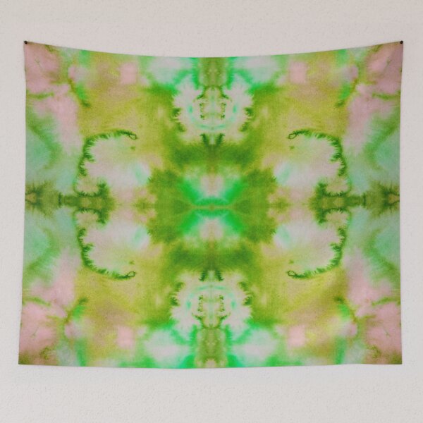 Item preview, Green Pink Yellow Batik Fractal Mandala Tie dye pattern V3 designed and sold by blastshmucks.