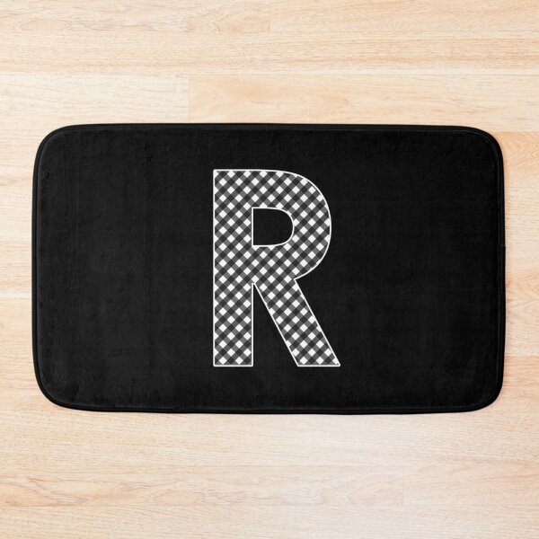 Item preview, The Letter R - Monogram in Black and White Gingham designed and sold by Bumblefuzzies.