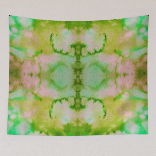 Item preview, Green Pink Yellow Batik Fractal Mandala Tie dye pattern V4 designed and sold by blastshmucks.