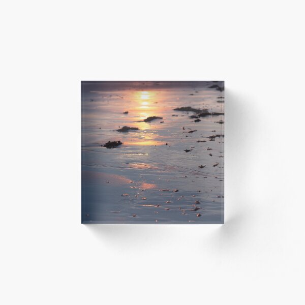 Beach Reflecting Sunset Acrylic Block