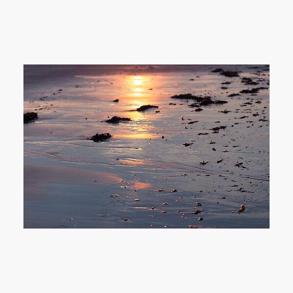 Beach Reflecting Sunset Photographic Print
