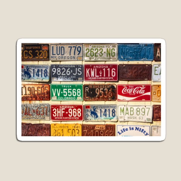 USA License Plate Collection Magnet