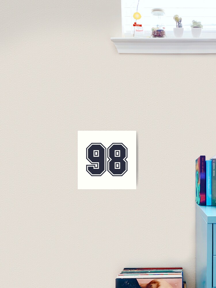 Ninety-Eight Jersey Number Sports 98 Sticker for Sale by HelloFromAja