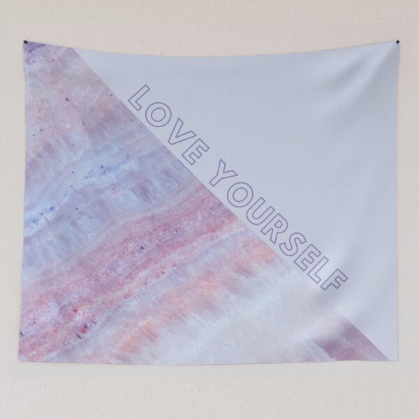 Item preview, Marble texture elegant purple LOVE YOURSELF designed and sold by BlankaDesigns.
