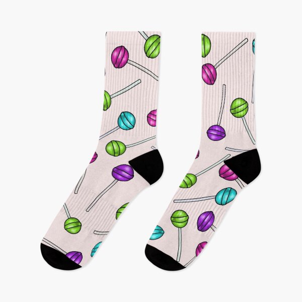 Item preview, Pink Purple Green Blue Lollipop Pattern with Pink Background designed and sold by MarzStudio.