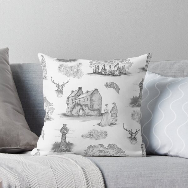 Item preview, Highlander Toile in black, gray and white designed and sold by Sharilea.