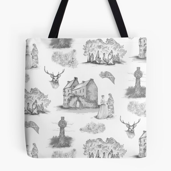 Item preview, Highlander Toile in black, gray and white designed and sold by Sharilea.