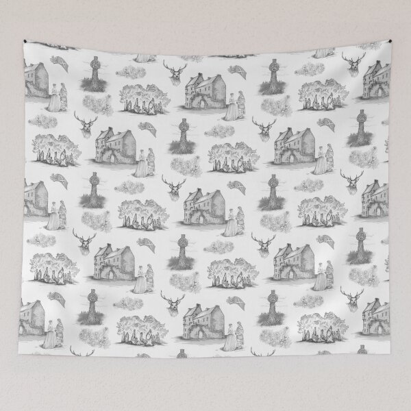 Item preview, Highlander Toile in black, gray and white designed and sold by Sharilea.