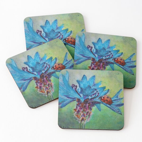 Item preview, Ladybug on cornflower designed and sold by Astrid de Cock.