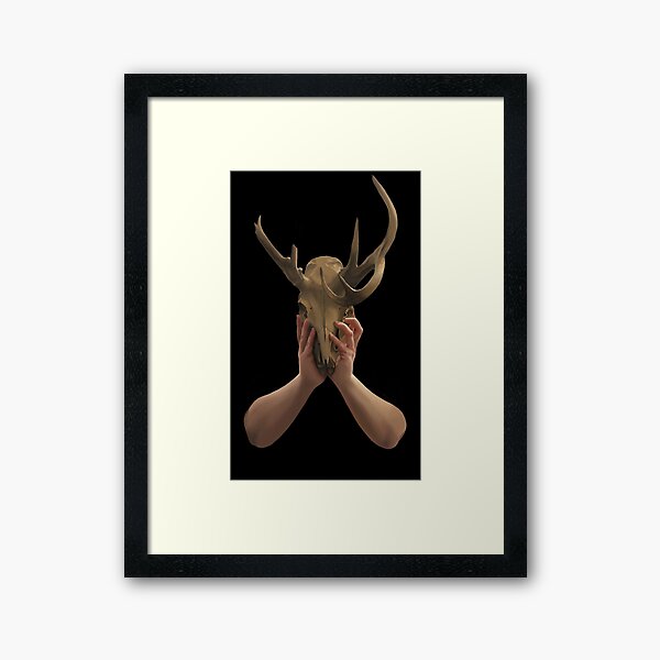 Self Portrait With Skull Framed Art Print