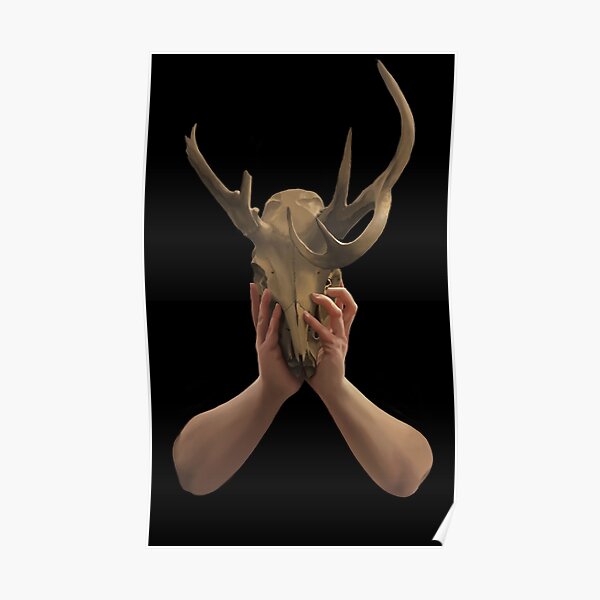 Self Portrait With Skull Poster