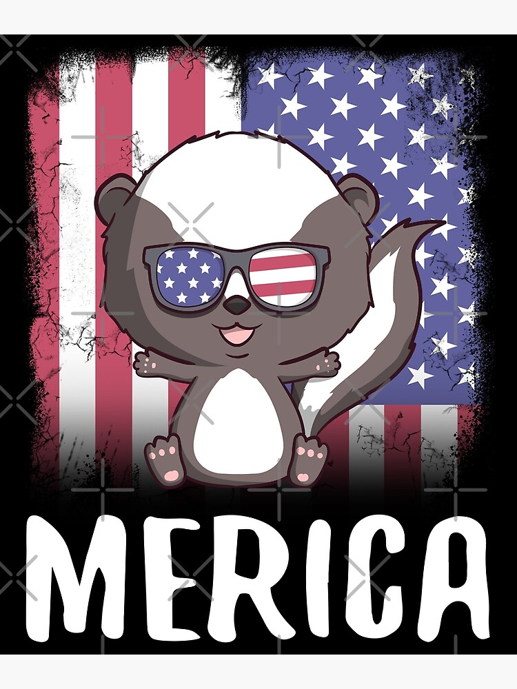 Merica Skunk USA American Flag 4th Of July Gift Patriotic Premium T-Shirt Merica Skunk USA American Flag 4th Of July Gift Patriotic Premium T-Shirt