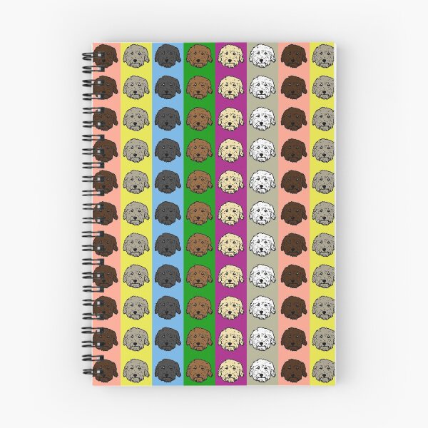 Item preview, Adorable Dood Dog heads - Doodle dogs on colorful stripes - Goldendoodle gift, Labradoodle gift, Poodle gift designed and sold by smooshfaceutd.