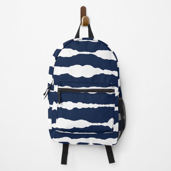 Item preview, Macramé Stripes Minimalist Pattern in White and Nautical Navy Blue designed and sold by kierkegaard.