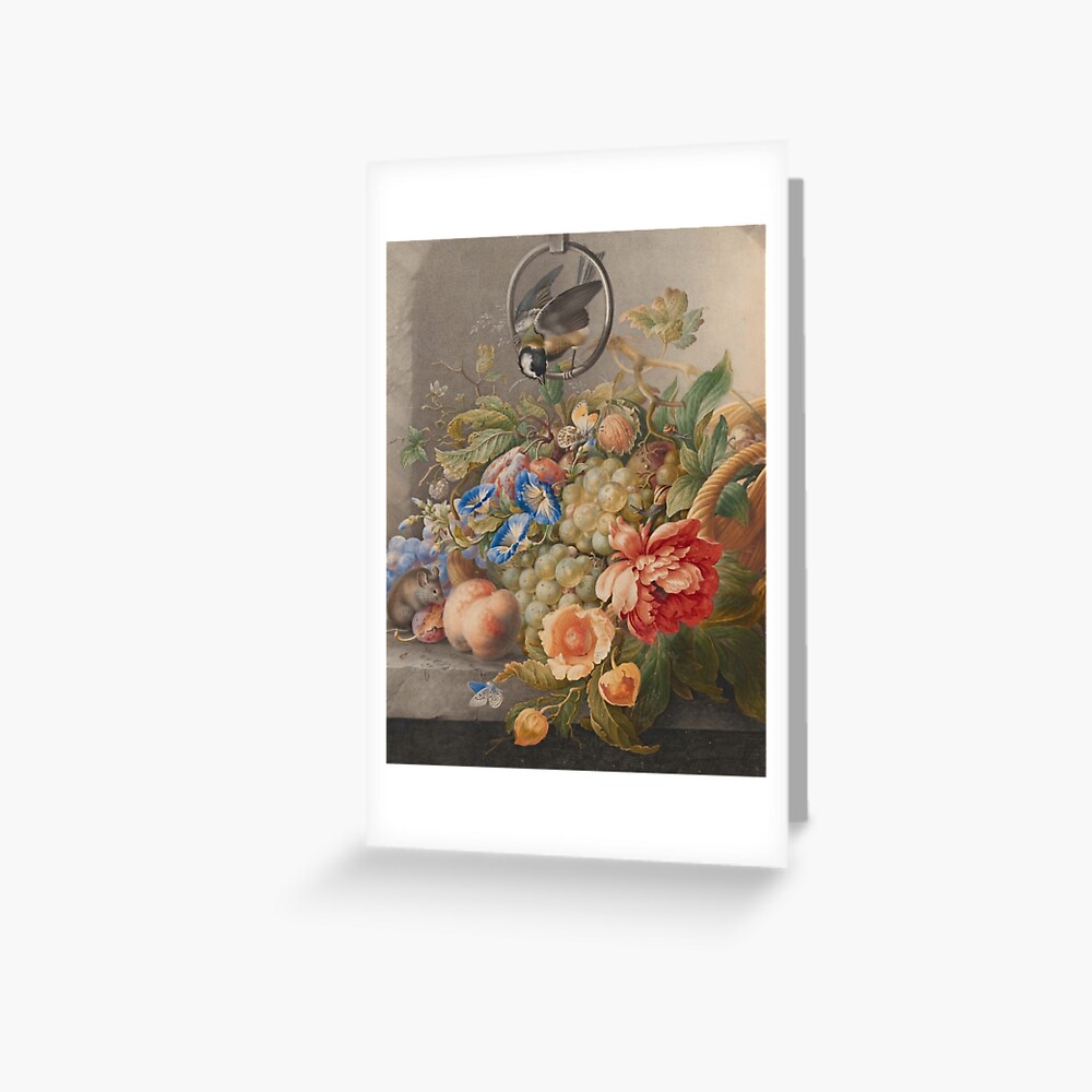 Renaissance painting still life with flowers and animals and fruit Renaissance painting still life with flowers and animals and fruit