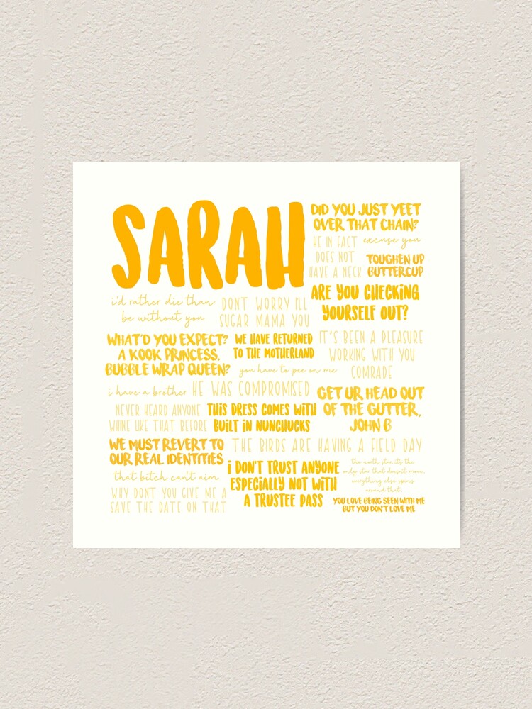 "Sarah Outer Banks Quotes" Art Print For Sale By Sofia Ong | Redbubble