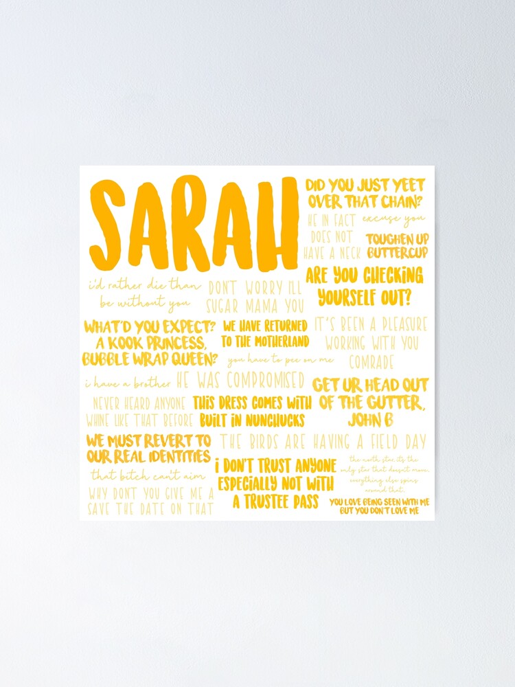"Sarah Outer Banks Quotes" Poster for Sale by mutualletters Redbubble