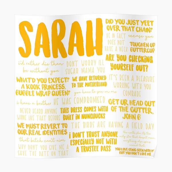 "Sarah Outer Banks Quotes" Poster For Sale By Mutualletters | Redbubble