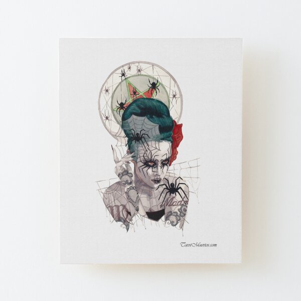 Queen of Pentacles - Reina de Pentaculos Wood Mounted Print