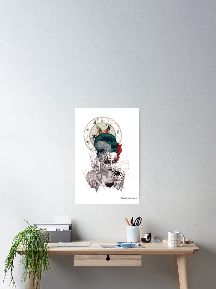 Thumbnail 2 of 3, Poster, Queen of Pentacles - Reina de Pentaculos designed and sold by tarotmuertos.