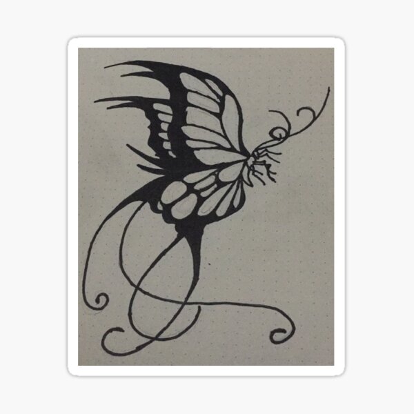 "Black & White Butterfly" Sticker by jayrae15 Redbubble