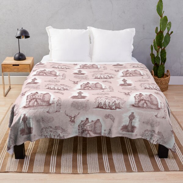 Item preview, Highlander Toile in Burgundy on muted rose background designed and sold by Sharilea.