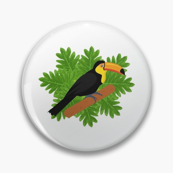 Item preview, Toucan illustration with tropical leaves designed and sold by GulArt.