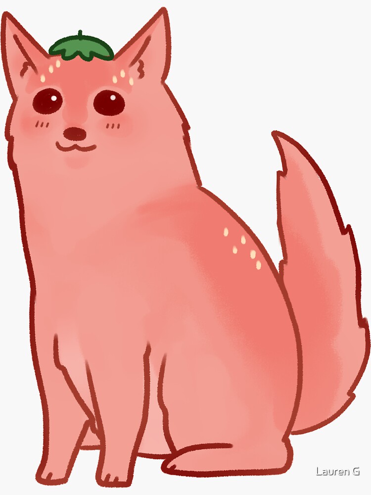 "strawberry wolf" Sticker for Sale by linyue Redbubble