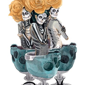Artwork thumbnail, Three of Grails - Tres de Grails by tarotmuertos