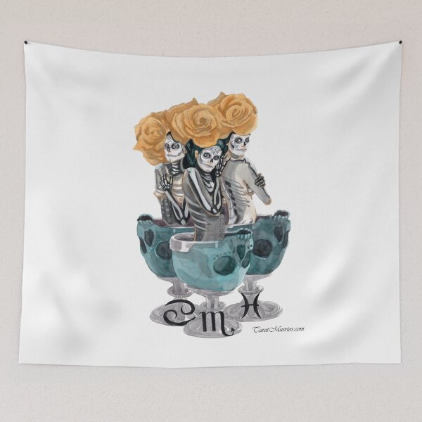 Item preview, Three of Grails - Tres de Grails designed and sold by tarotmuertos.