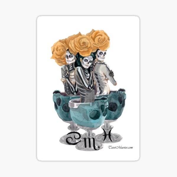 Item preview, Three of Grails - Tres de Grails designed and sold by tarotmuertos.