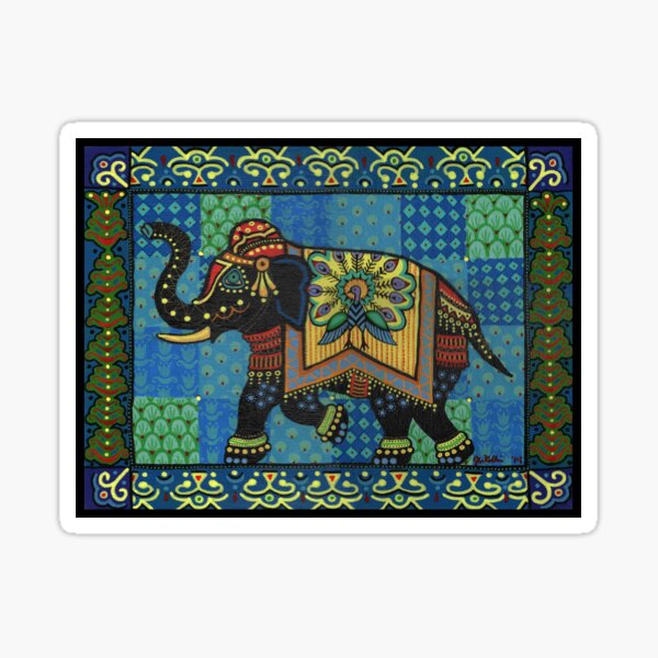 Painted Elephant Sticker